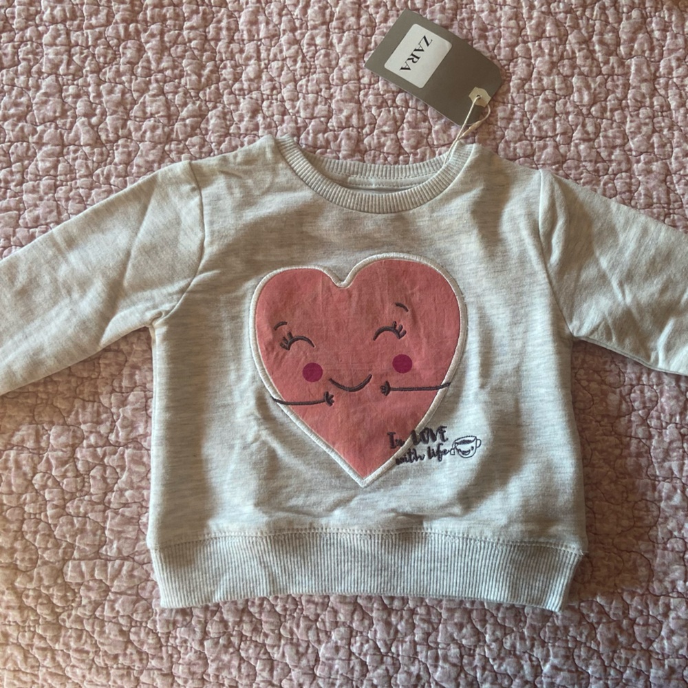 Zara baby girl heart sweatshirt